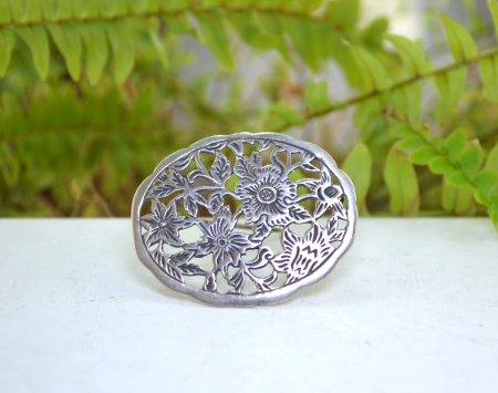 Brosa argint vintage Old Dutch design floral A Vintage Collection [3]