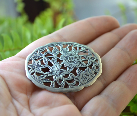 Brosa argint vintage Old Dutch design floral A Vintage Collection [1]