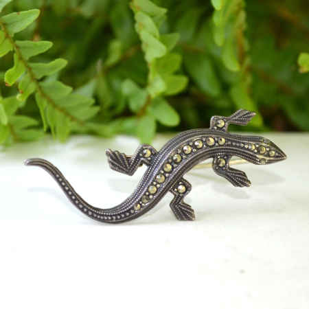 Brosa argint vintage Soparla, marcasite [3]