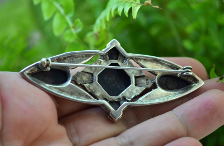 Brosa argint vintage statement, estetica Baroca [2]