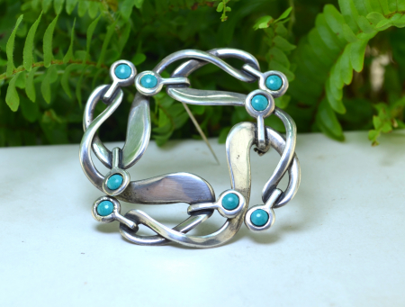 Brosa argint vintage, turcoaze, Miguel Rancho Alegre [3]