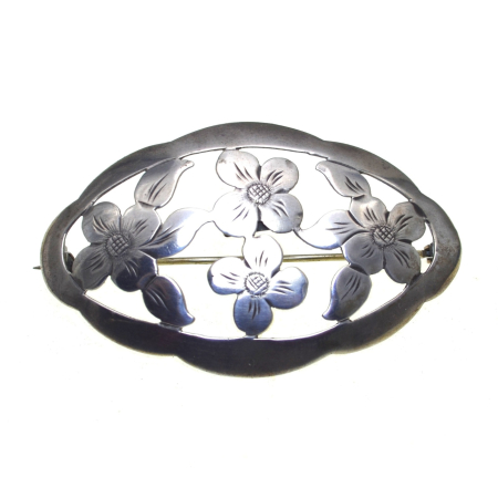 Brose argint - Brosa din argint interbelica, semnata Teka