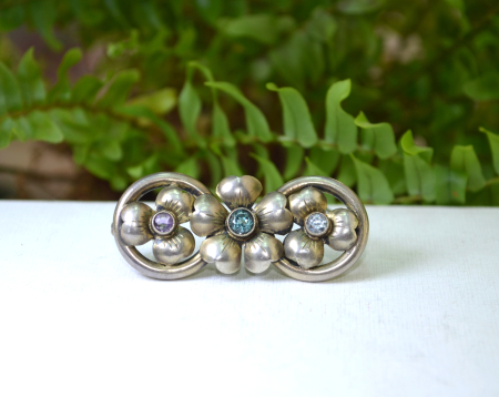 Brosa din argint interbelica Teka, Jungendstil autentic [3]