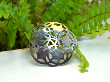 Brosa din argint veche interbelica design floral stilizat art deco art nouveau [1]