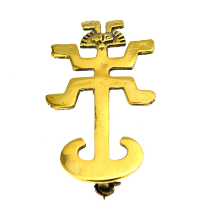 Brose argint - Brosa-pandant argint aurit vermeil figura antropomorfa precolumbiana Colima