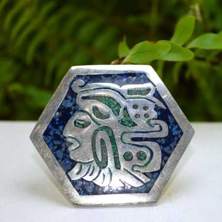 Brosa-pandant argint Luptator aztec [3]