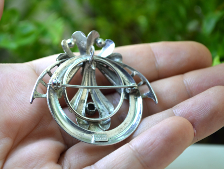 Brosa-pandant argint Mid-Century, atelier american [1]