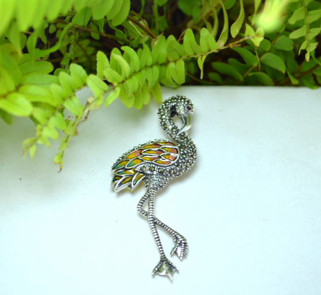 Brosa-pandant argint, model Flamingo [3]