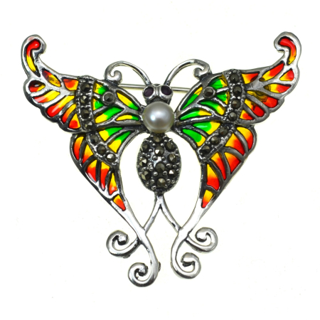 Brosa-pandant argint modernista, model Fluture [0]