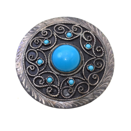 Brose argint - Brosa-pandant argint vechi, Turquoise
