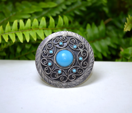 Brosa-pandant argint vechi, Turquoise [1]