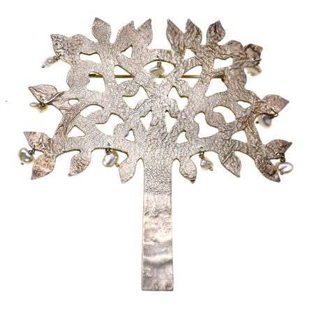 Perle naturale - Brosa statement din argint perlute naturale Pomul vietii