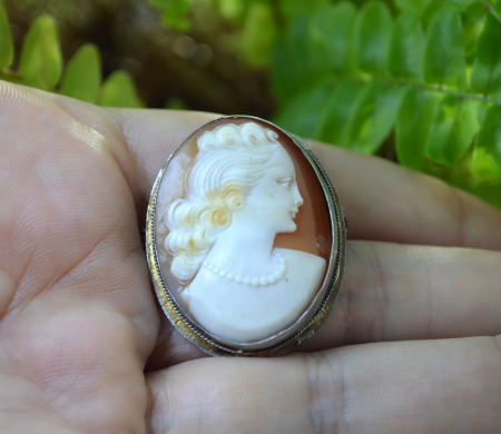 Camee autentica veche, brosa si pandantiv argint [1]