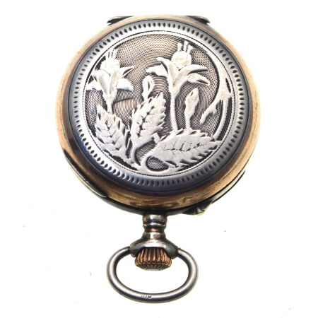 Ceas buzunar antic argint, Art Nouveau [1]