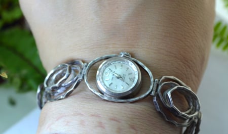 Ceas Dima Watch mecanic, bratara argint modernista [2]