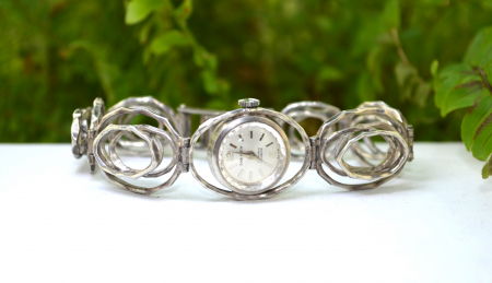 Ceas Dima Watch mecanic, bratara argint modernista [3]