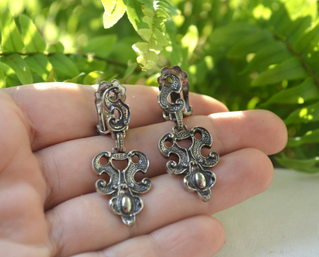 Cercei argint antici Neo-Baroque, semnati BAS [1]