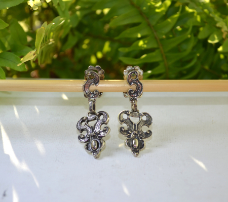 Cercei argint antici Neo-Baroque, semnati BAS [3]