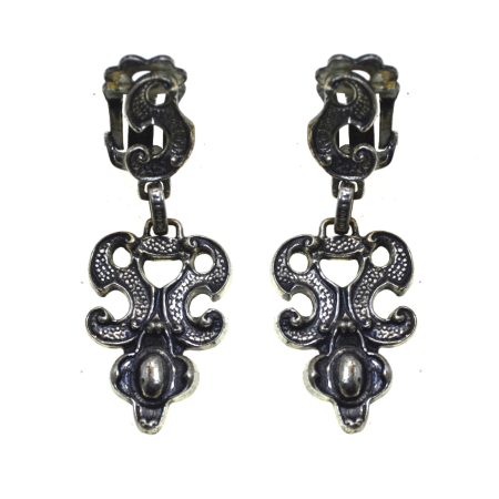 Cercei argint - Cercei argint antici Neo-Baroque, semnati BAS