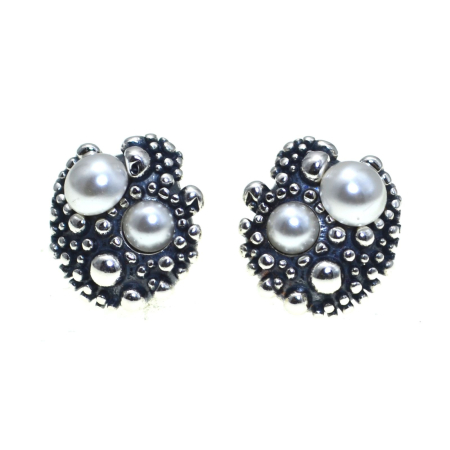 Cercei argint - Cercei argint Arici de mare cu perle naturale A Vintage Collection
