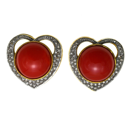 Cercei argint - Cercei argint aurit, design romantic