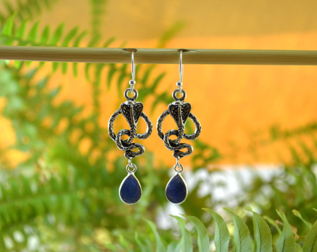 Cercei argint Cobre,  safire brute naturale A Vintage Collection [1]