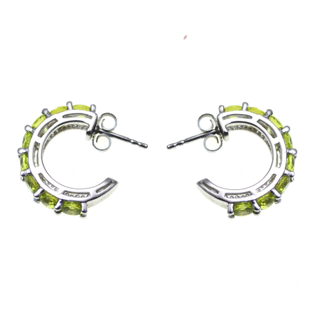 Cercei argint Creole, Green Peridot [1]