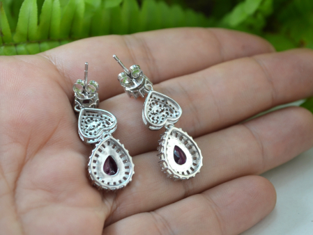 Cercei argint "Drop", ametiste cu cristale CZ [2]