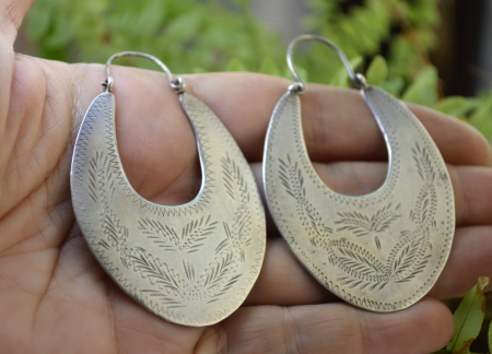 Cercei argint etnici Boho, gravati A Vintage Collection [2]