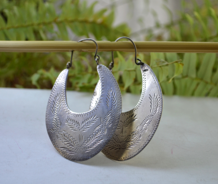 Cercei argint etnici Boho, gravati A Vintage Collection [4]