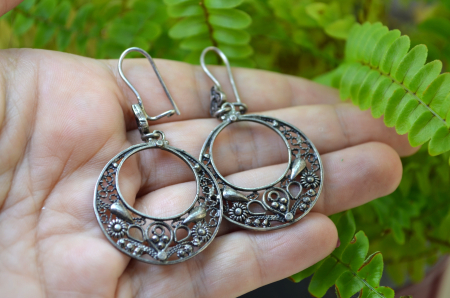 Cercei argint etnici Chandbali, filigran [1]