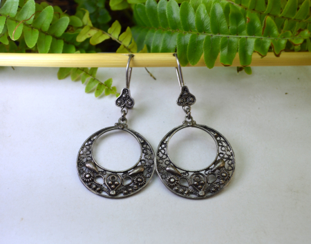 Cercei argint etnici Chandbali, filigran [3]