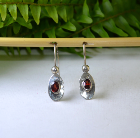 Cercei argint etnici, granate [1]