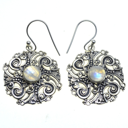 REDUCERI - Cercei argint etnici, Piatra lunii, filigran A Vintage Collection