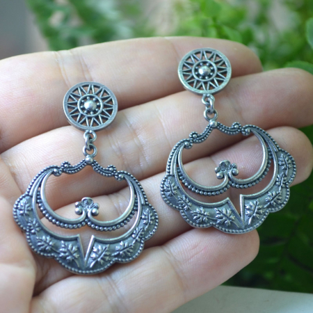 Cercei argint etnici vintage, Chandbali A Vintage Collection [1]