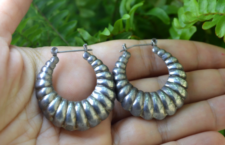 Cercei argint etnici vintage, model Hoop [1]