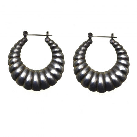 REDUCERI - Cercei argint etnici vintage, model Hoop