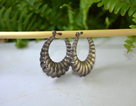 Cercei argint etnici vintage, model Hoop [4]