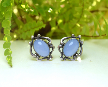 Cercei argint Georg Jensen, Blue Chalcedony [3]