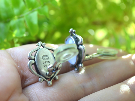 Cercei argint Georg Jensen, Blue Chalcedony [2]