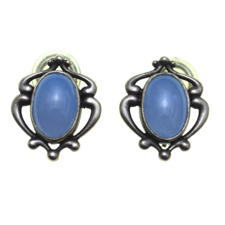 Cercei argint - Cercei argint Georg Jensen, Blue Chalcedony