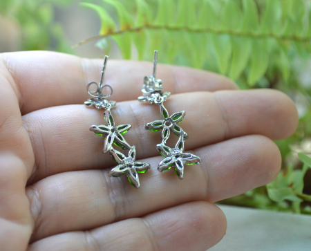 Cercei argint Jasmine, tanzanite si chrom diopside a Vintage Collection [2]