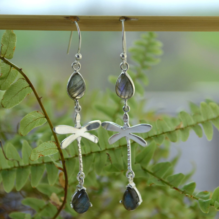 Cercei argint Libelule, Labradorite A Vintage Collection [3]