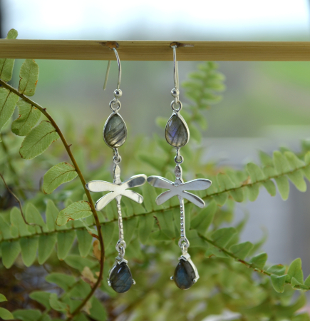 Cercei argint Libelule, Labradorite A Vintage Collection [3]