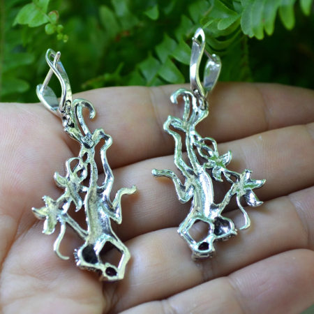 Cercei argint Maimute cu rubine si marcasite A Vintage Collection [2]