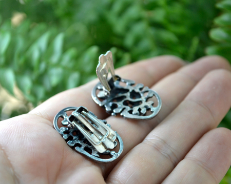 Cercei argint Mid-Century, design modernist brutalist [2]