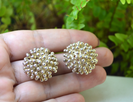 Cercei argint Mid-Century, design Space Age [1]