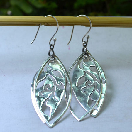 Cercei argint, model Frunze, design biomorphic A Vintage Collection [3]