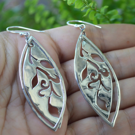 Cercei argint, model Frunze, design biomorphic A Vintage Collection [2]