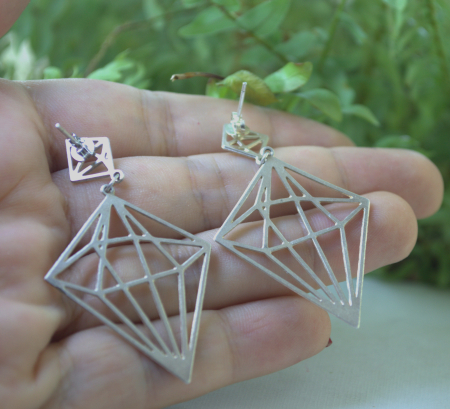 Cercei argint modernist Diamonds [2]